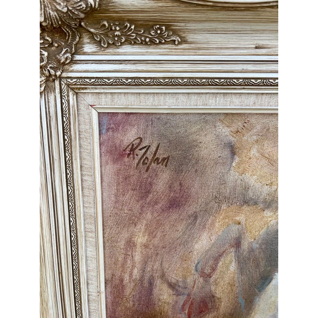 Richard Judson Zolan, Large American Impressionist Painting Sailor Girl with Toy Boat Richard Zolan For Sale - Image 16 of 16