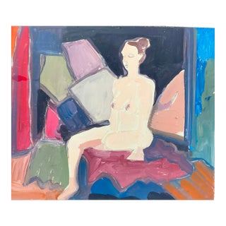 Figure on Panel Original Expressionist Painting James Hartman For Sale