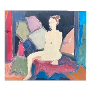 Figure on Panel Original Expressionist Painting James Hartman