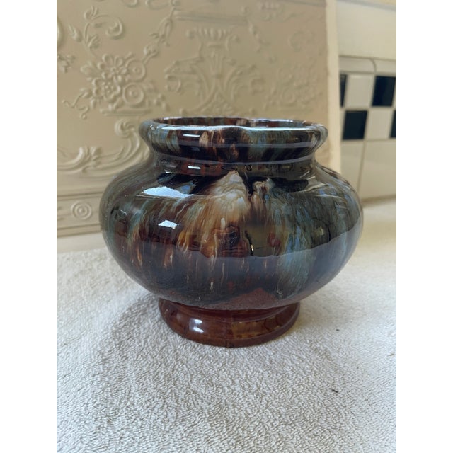 American Vintage Arts and Craft Brush McCoy Multicolor Drip Glaze Pottery Vase For Sale - Image 3 of 7