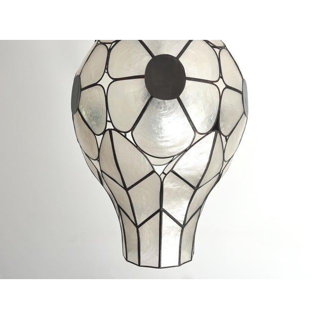 Feldman Lighting Feldman Capiz Shell Floral Pendant Light, 1960s For Sale - Image 4 of 18
