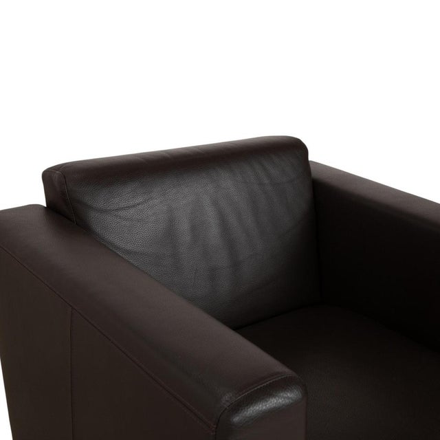Serge Armchair in Brown Leather from Brühl For Sale - Image 4 of 13