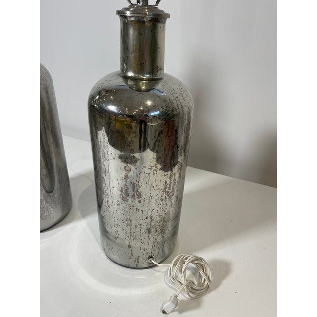 2020s Vintage Restoration Hardware Mercury Glass Lamp For Sale - Image 5 of 7