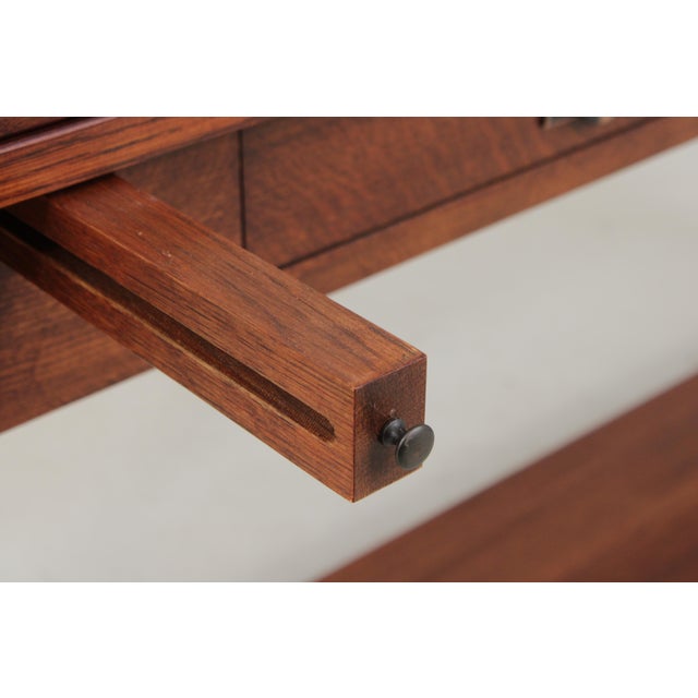 Brown Stickley Mission Oak Flip Top Harvest Console Table For Sale - Image 8 of 18