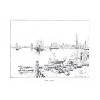 Port of New Orleans - Original Lithograph by J.H. Tringham - 1890 1890 For Sale