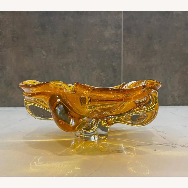 Postmodern Bohemia Heavy Thick Art Glass Vase, 1970 For Sale - Image 3 of 8