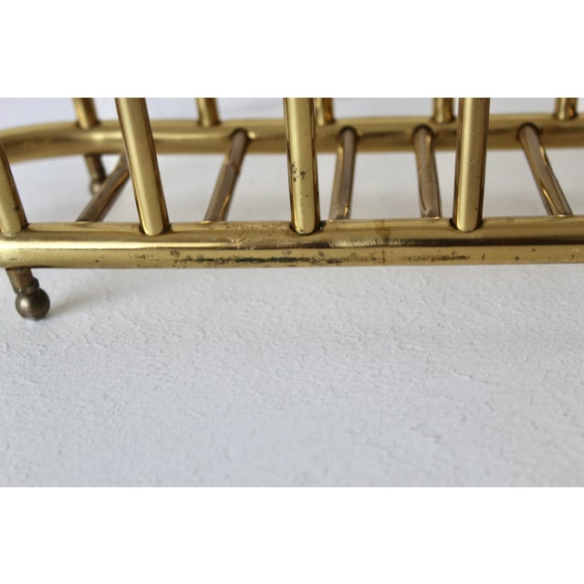 Gumps San Francisco Style Brass Magazine Rack Vintage For Sale - Image 13 of 13