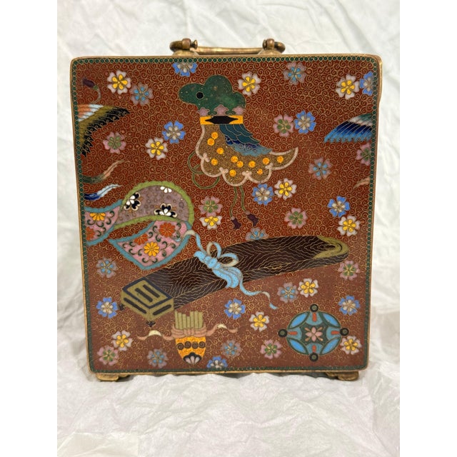 Japanese Cloisonne Enamel Rare Six Drawer Jewelry Chest, Attributed to Inaba For Sale - Image 12 of 16