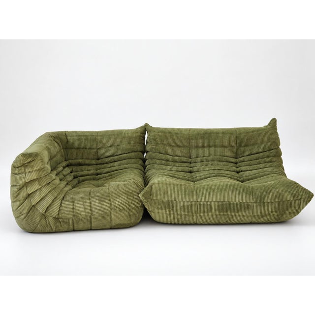 Ligne Roset Olive Togo 2-Seater Sofa and Corner Seat by Michel Ducaroy for Ligne Roset, 2019, Set of 2 For Sale - Image 4 of 18