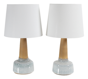 Danish Light Blue Glazed Ceramic Table Lamps by Einar Johansen for Søholm, 1960s, Set of 2
