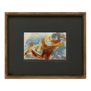 Watercolor Painting “The Embrace No.7” by Fanyu Lin, Framed