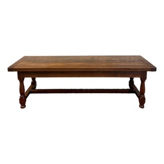 Antique French Country Farm Dining Table Farmhouse Large Drawer Oak 98" For Sale