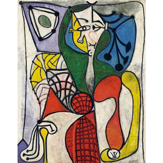 Artist: Pablo Picasso Title: Femme Dans Un Fauteuil Medium: Giclee Marks: L.E numbered Paper size: watercolour paper 19 x...