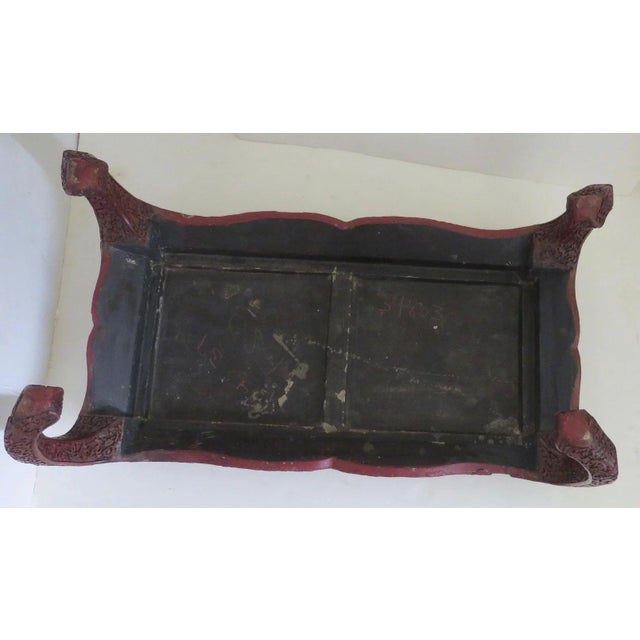 19th Century Chinese Carved Cinnabar Low Table For Sale - Image 4 of 10
