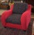 Mid-Century Modern 1990s Mid Century Modern Style Thayer Coggin Red Microfiber Polka Dot Lounge Chair For Sale - Image 3 of 7