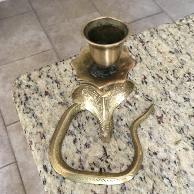 Bohemian Brass Cobra Candle Holder Chairish