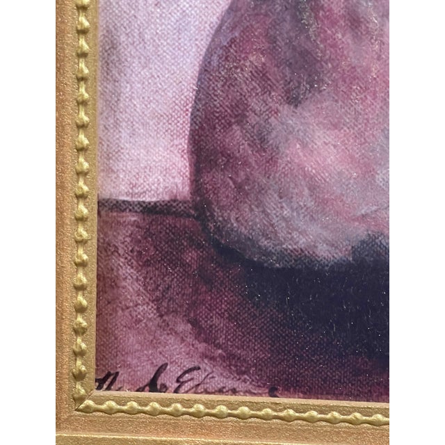 Paint Late 20th Century Reproduction Print of a Still-Life Painting of a Pear, Framed For Sale - Image 7 of 10