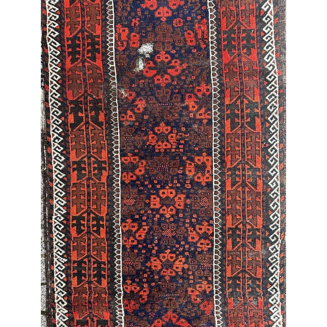 Nice antique Turkmen Baluch rug from Afghanistan, with beautiful tribal and geometrical design and nice natural colours...