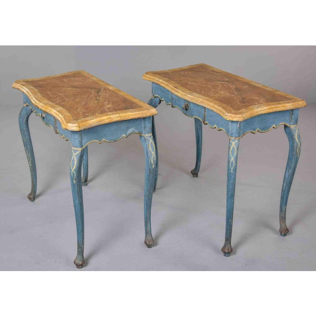 Italian Hand-Painted Side Tables, Circa 1850s - Pair For Sale - Image 9 of 13