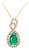 Gia Certified Colombian Emerald Diamond Halo Pendant: Solid 14k Gold, 10x6mm For Sale