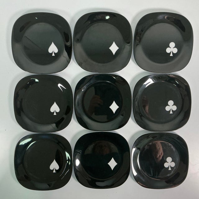 Contemporary 1990s Vintage Americana Contemporary Boho Chic Melamine Snack/Dessert Plates - Set of 10. For Sale - Image 3 of 12