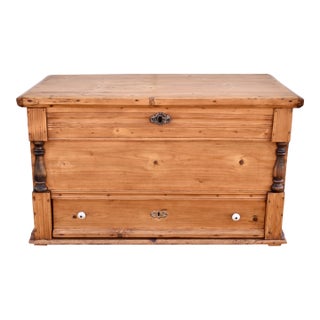 Late 19th Century Pine Trunk or Mule Chest For Sale
