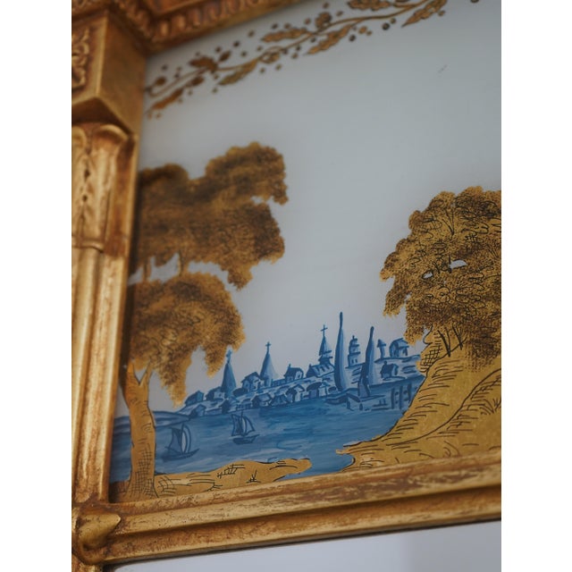 1980s Friedman Brothers Eglomise Top Federal Mirror For Sale - Image 5 of 12