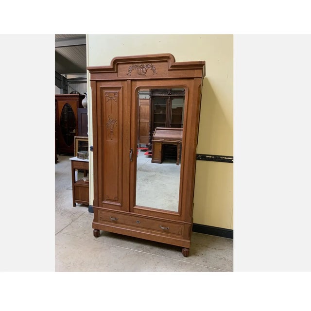 Antique Art Nouveau Linen Cupboard, 1890s For Sale - Image 6 of 8