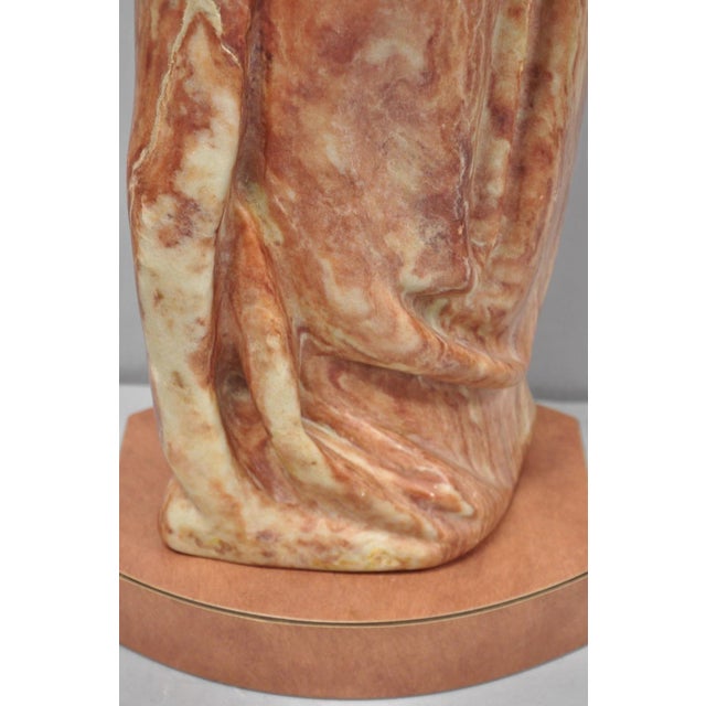 Vintage Seymour Shuren Modern Carved Pink Marble Tall Woman Figure Sculpture For Sale In Philadelphia - Image 6 of 18