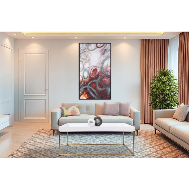 Contemporary Stabilizing The Confusion Hand Painted Wall Art For Sale - Image 3 of 10