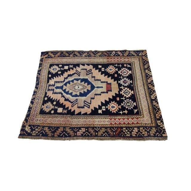 Vintage Mid Century Caucasian Rug For Sale - Image 4 of 7