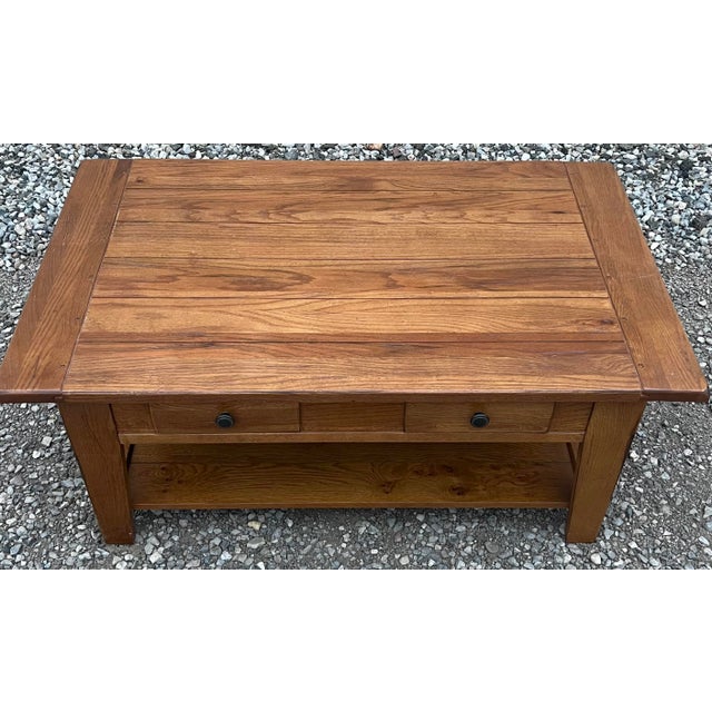 Broyhill Broyhill Attic Heirlooms Farmhouse Oak Coffee Table For Sale - Image 4 of 10