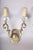 Scrolled Brass Wall Sconces with Crystal Bobeches attributed to Jules Leleu, 1950s, Set of 2 For Sale - Image 4 of 11