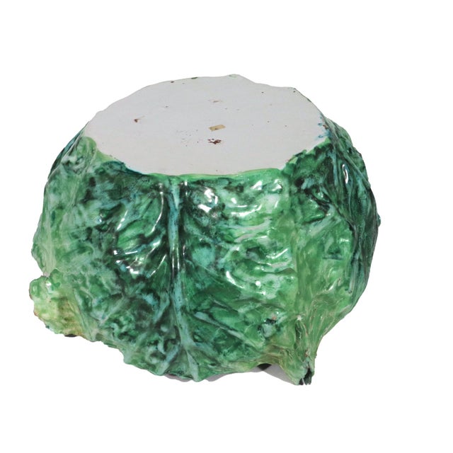 Garden Whimsy: Large Italian Ceramic Cabbage Tureen & Stand For Sale - Image 15 of 16