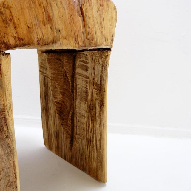Brutalist Sculptural Wabi-Sabi Style Chair in Oak, 2010s For Sale - Image 12 of 16