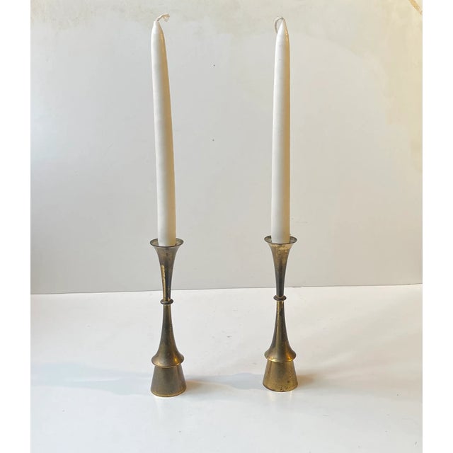 Vintage Danish Candleholders in Brass by Jens Harald Quistgaard, 1960s, Set of 2 For Sale - Image 4 of 8