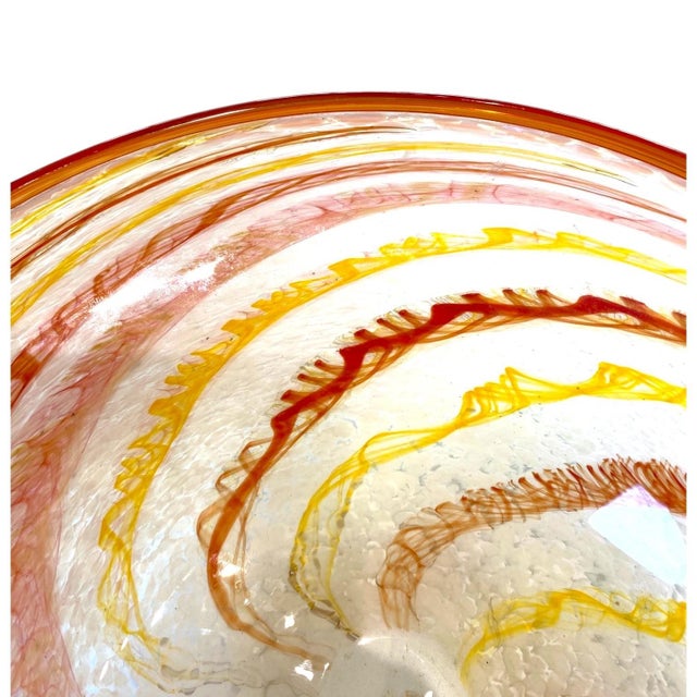 Late 20th Century Pizichillo Gordon Art Glass Bowl Swirl San Francisco Bay Area Oakland Decor For Sale In San Francisco - Image 6 of 11