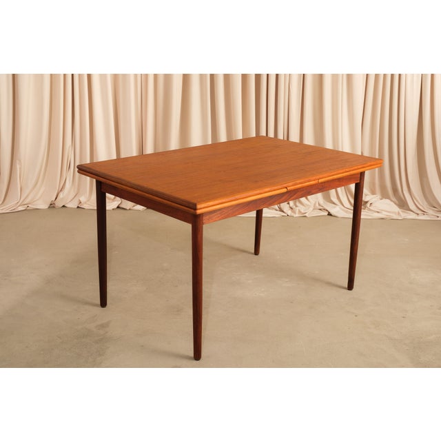 Wood Vintage Extendable Dining Table Attributed to Dyrlund, 1970s For Sale - Image 7 of 13