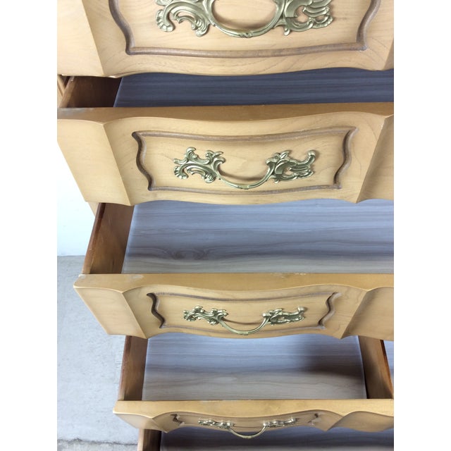 Mid Century French Provincial Style Highboy Dresser With 6 Drawers For Sale - Image 14 of 17