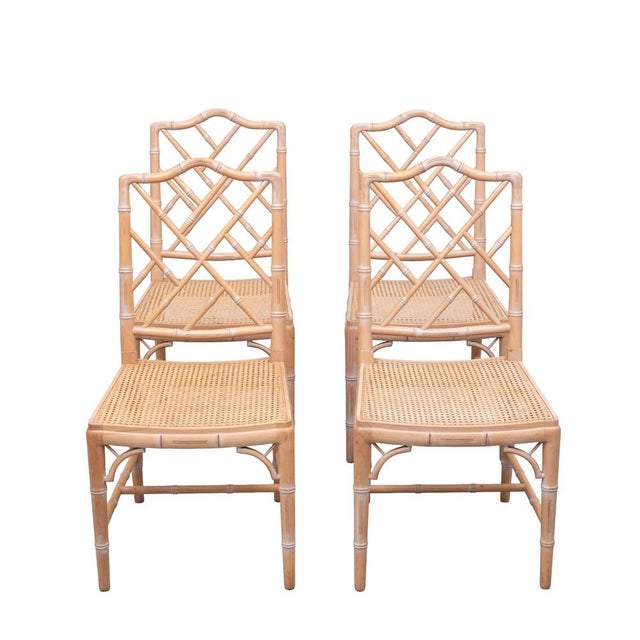Regency Chippendale Chinese Chairs with Woven Cane, 1970s, Set of 4 For Sale - Image 8 of 12