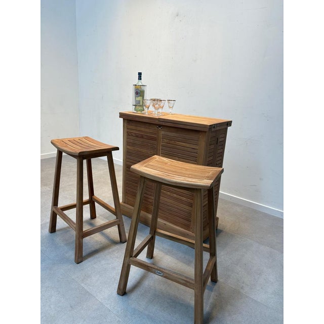 Foldable Outdoor Bar in Teak For Sale - Image 4 of 6