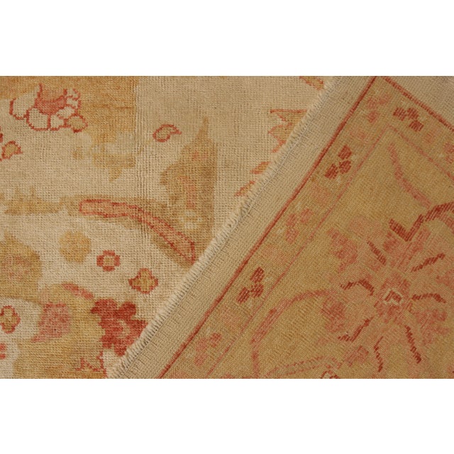 Vintage Oushak Rug in Gold & Orange With Floral Patterns - Rug & Kilim For Sale - Image 9 of 9