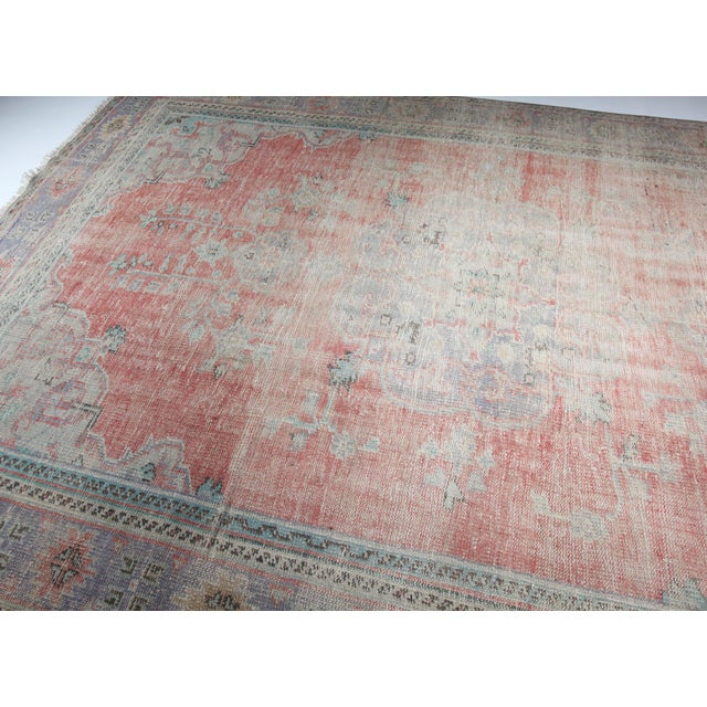 Red Handmade Tribal Oushak Rug - 7′2″ × 10′2″ For Sale - Image 8 of 12