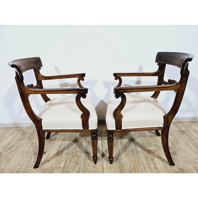Biedermeier Study Armchairs, 19th Century, Set of 2 For Sale - Image 16 of 18