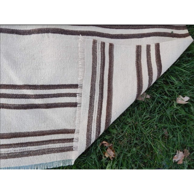 Vintage Striped Turkish Hemp Kilim Rug 9′2″ × 12′6″ For Sale - Image 12 of 13