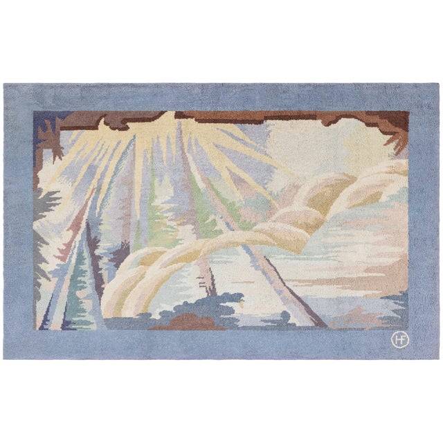 Vintage French Art Deco Rug Doris Leslie Blau For Sale