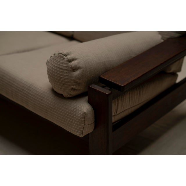 Mid-Century Modern Wengé Three-Seater Sofa, 1970s For Sale - Image 12 of 15