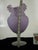 Victorian 1970s Glass Vase Large 13" Victorian Purple Mouth Blown Frosted with Ruffle Top For Sale - Image 3 of 10