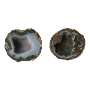 Natural Onyx Agate Quartz Geodes Decorative Objects, Set/Pair