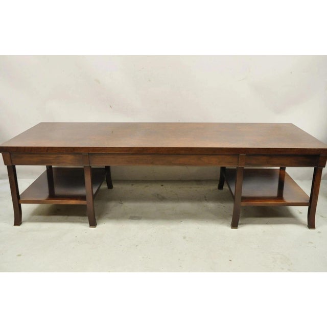 Late 20th Century Bill Sofield for Baker 66" Long Modern One Drawer Mahogany Coffee Table For Sale - Image 10 of 12